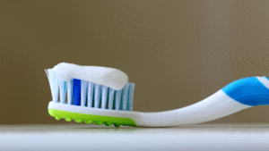 Brand new tooth brush with tooth paste on it
